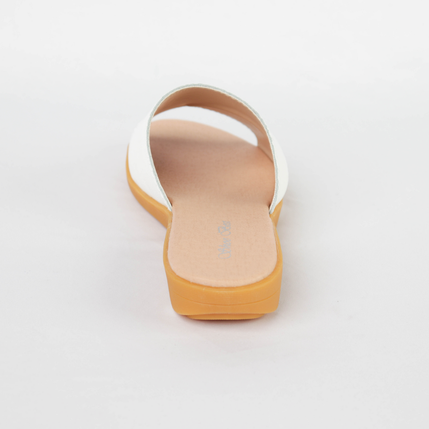 Jasmine 005 White Flat Sandals Slip-on Ladies Fashion Comfortable Casual Wear