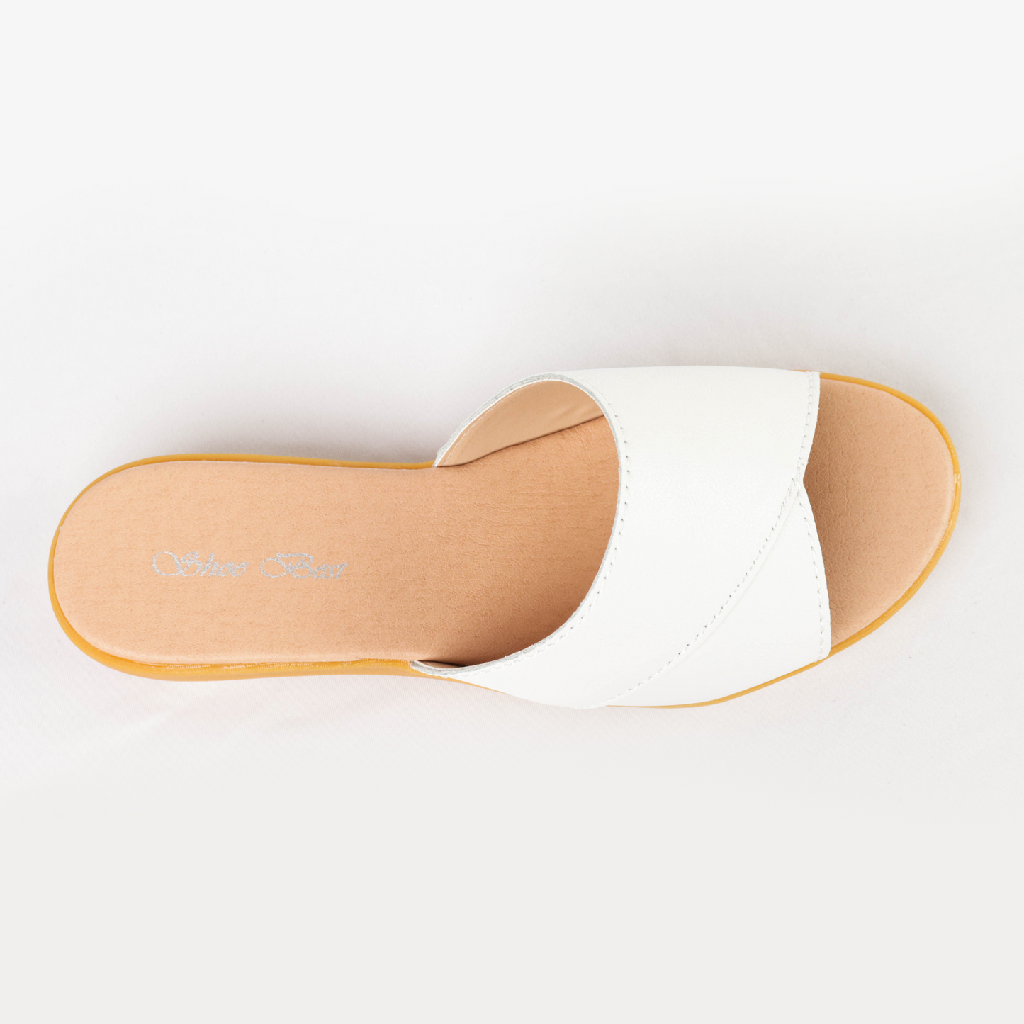 Jasmine 005 White Flat Sandals Slip-on Ladies Fashion Comfortable Casual Wear