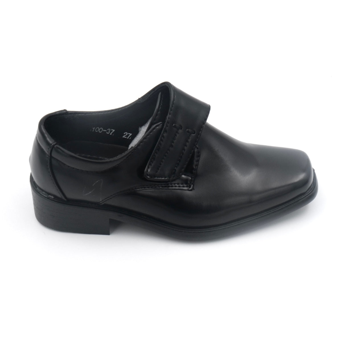 Owen 100-37 Black Leather Shoes for Small Kids