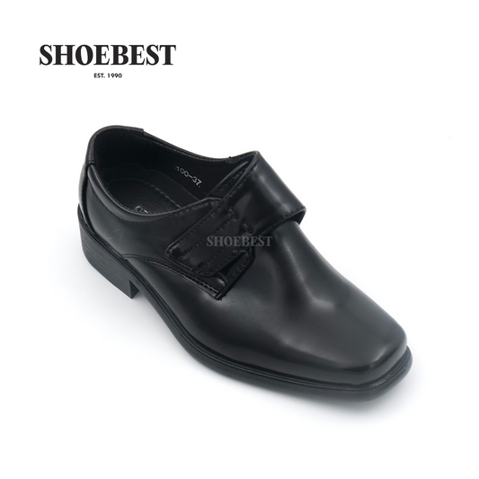 Owen 100-37 Black Leather Shoes for Small Kids