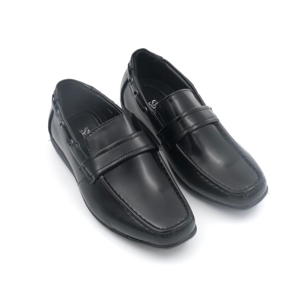 Ronald 100-47 Black Leather Shoes for Small Kids