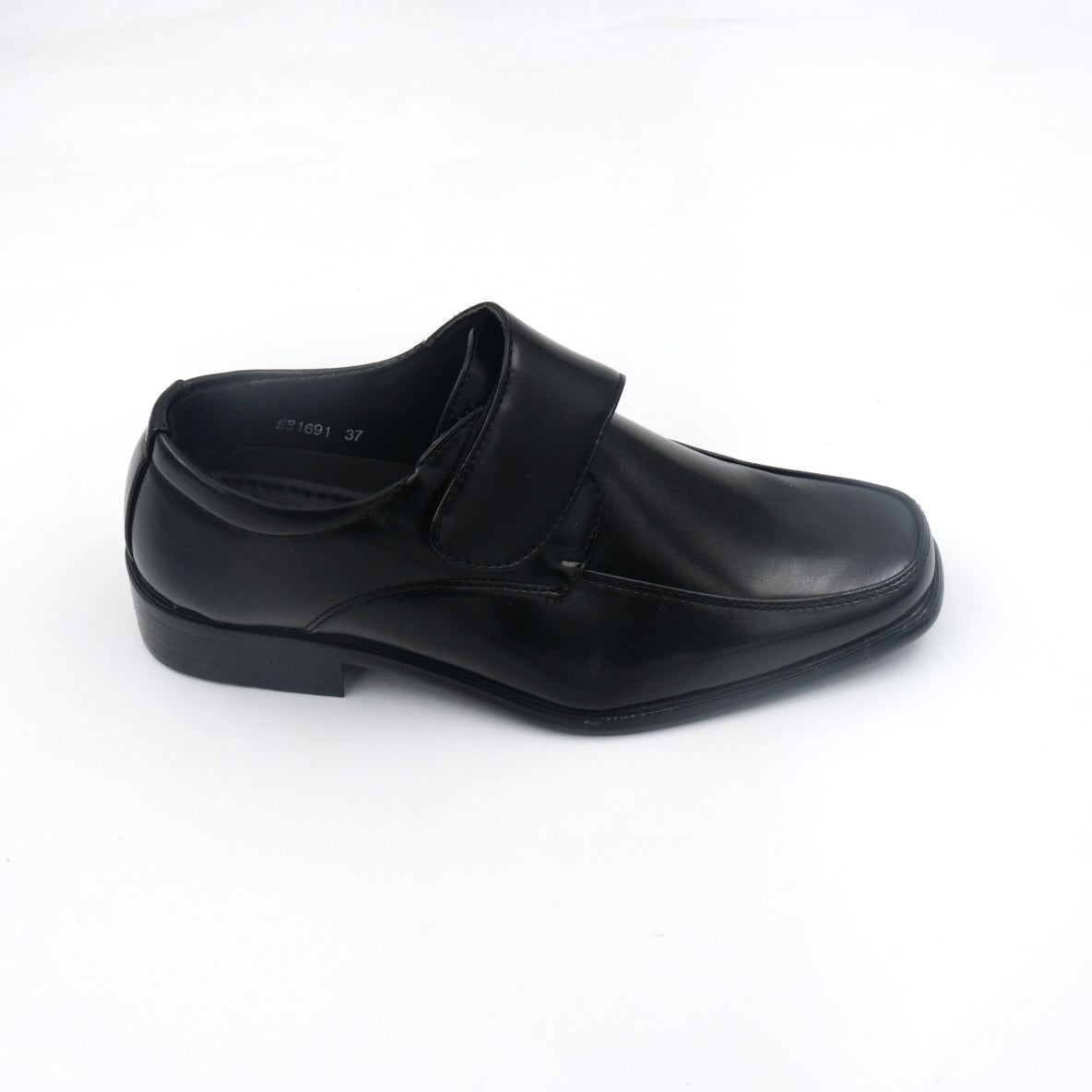 Enoch 1691 Black Leather Shoes for Teens
