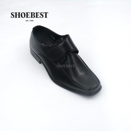 Enoch 1691 Black Leather Shoes for Teens